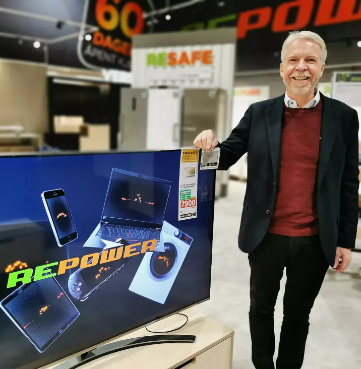 Daglig leder Pål Haugen i OmBrukt AS mener RePower viser at det er fornuftig at ombrukte produkter selges sammen med nye. Foto: Stian Sønsteng